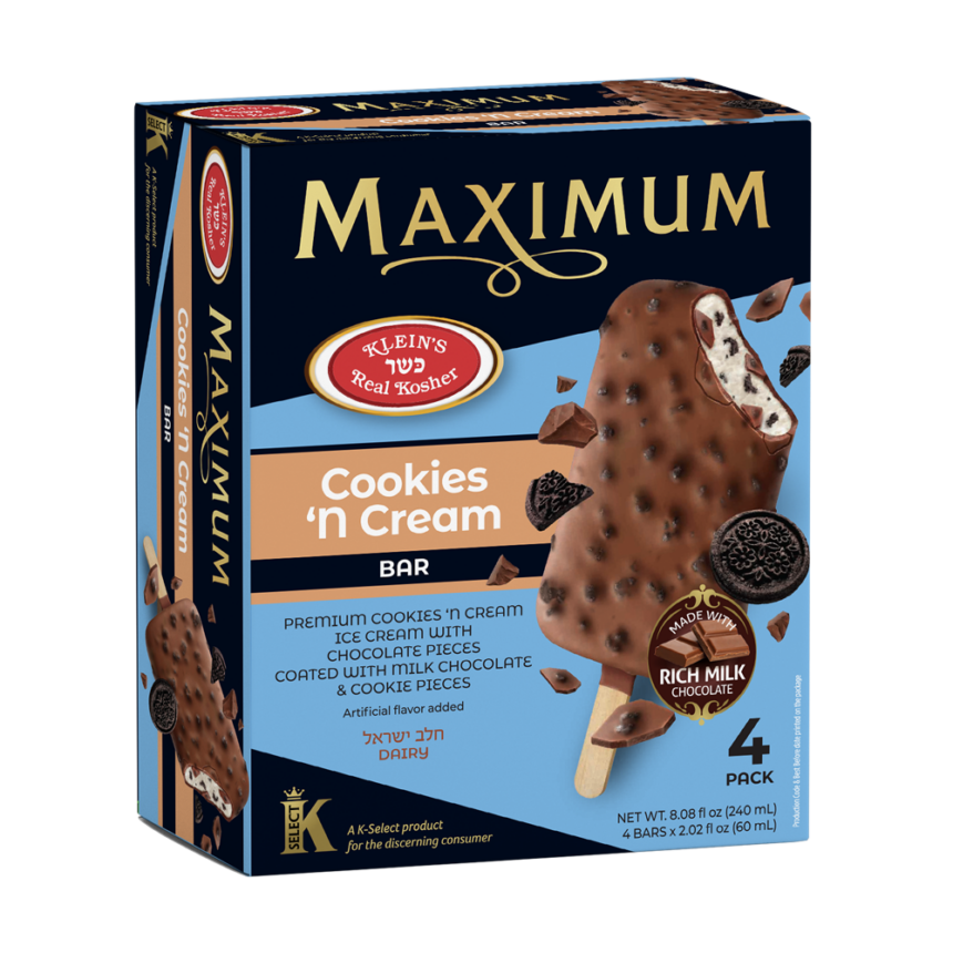 Maximum Cookies N Cream Bar Kosher Ice Cream